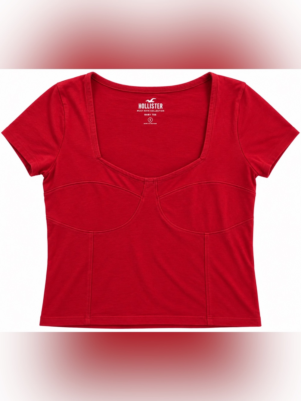 Hollister Red Scoop-Neck Short Sleeve Baby Tee